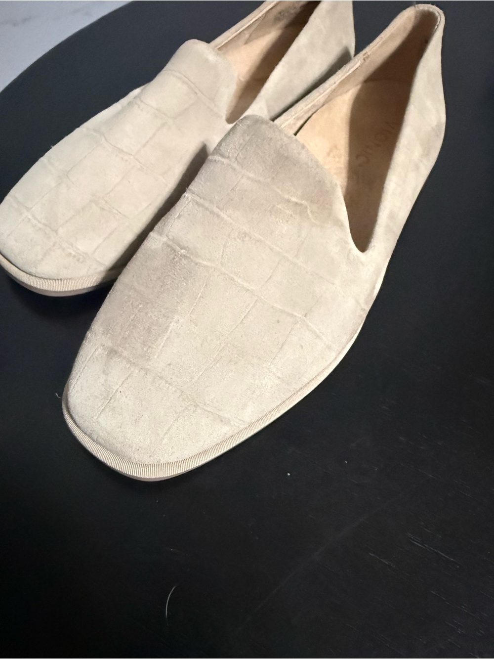 Women's Suede Slip-On Loafer in Light Beige